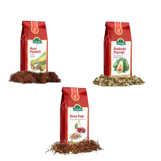 Fit 3'lü Set - Kiraz Sapı Çayı, Mısır Püskülü Çayı, Avokado Yaprağı